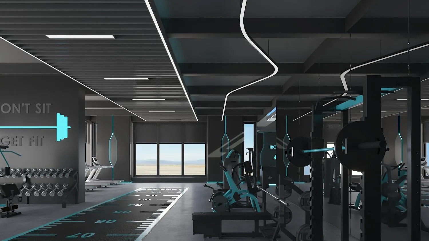 Contemporary fitness centre at V-MIRAMAR