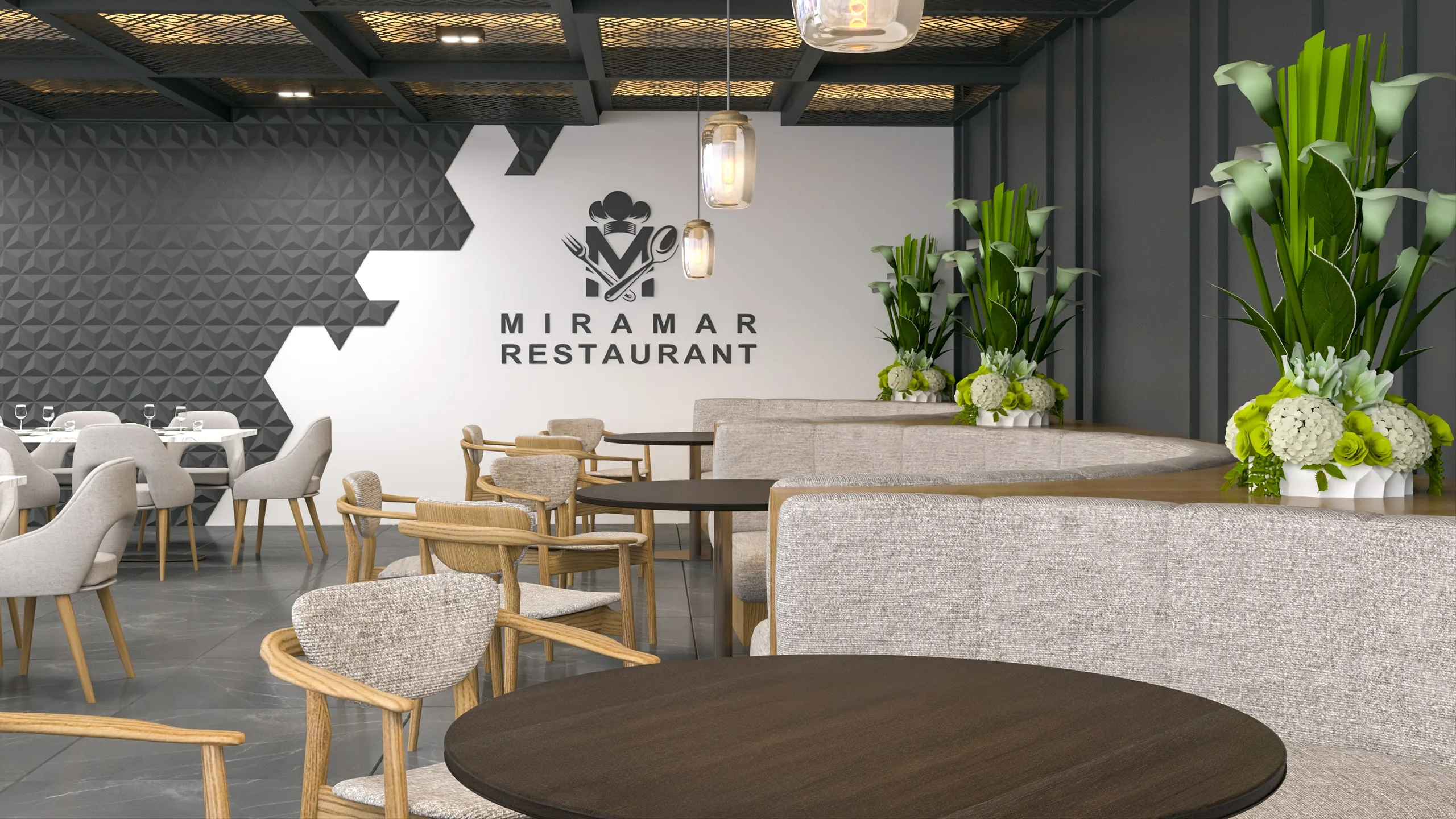 Conceptual restaurant and hospitality interior at V-MIRAMAR