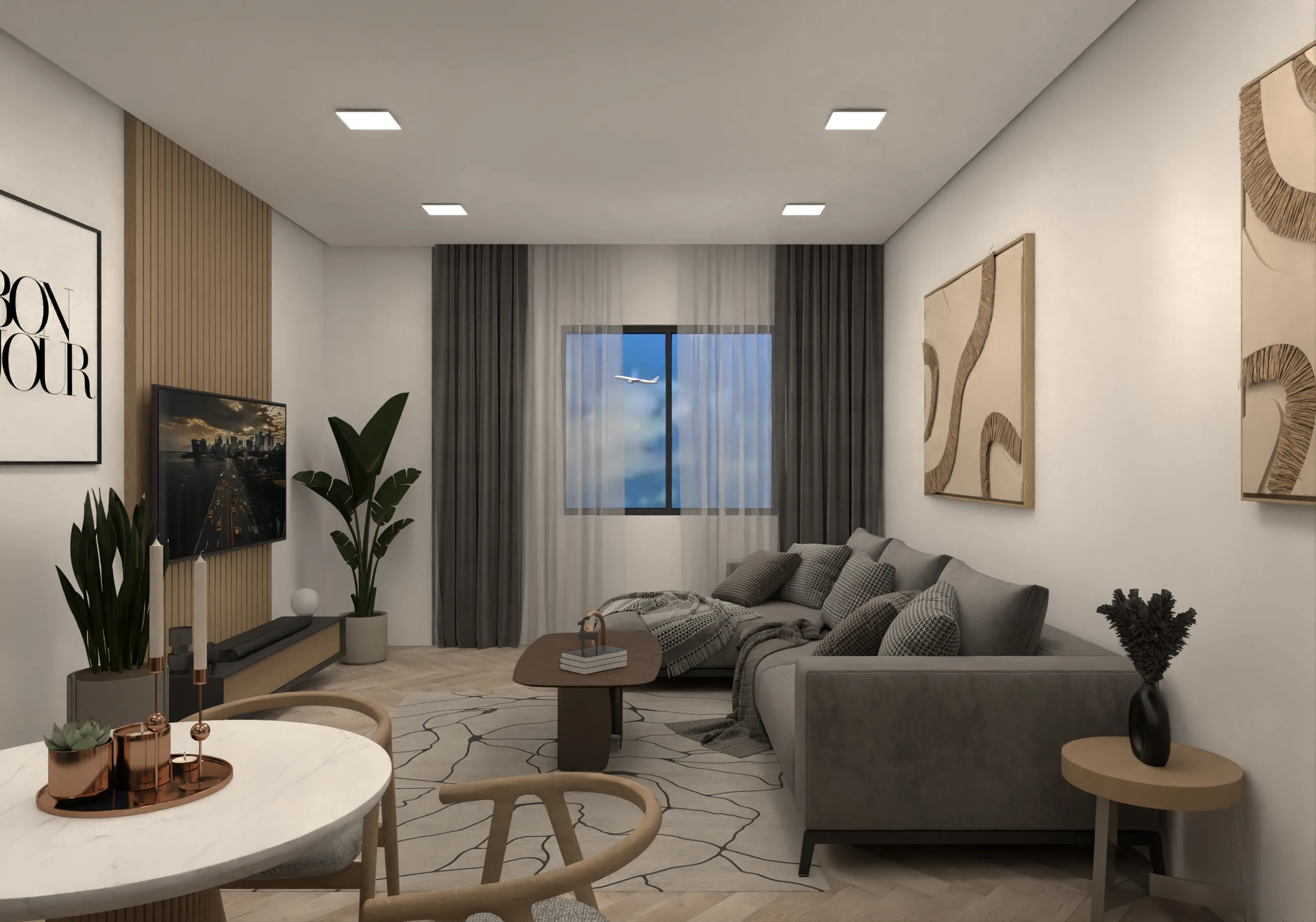Contemporary living room in a V-MIRAMAR residence